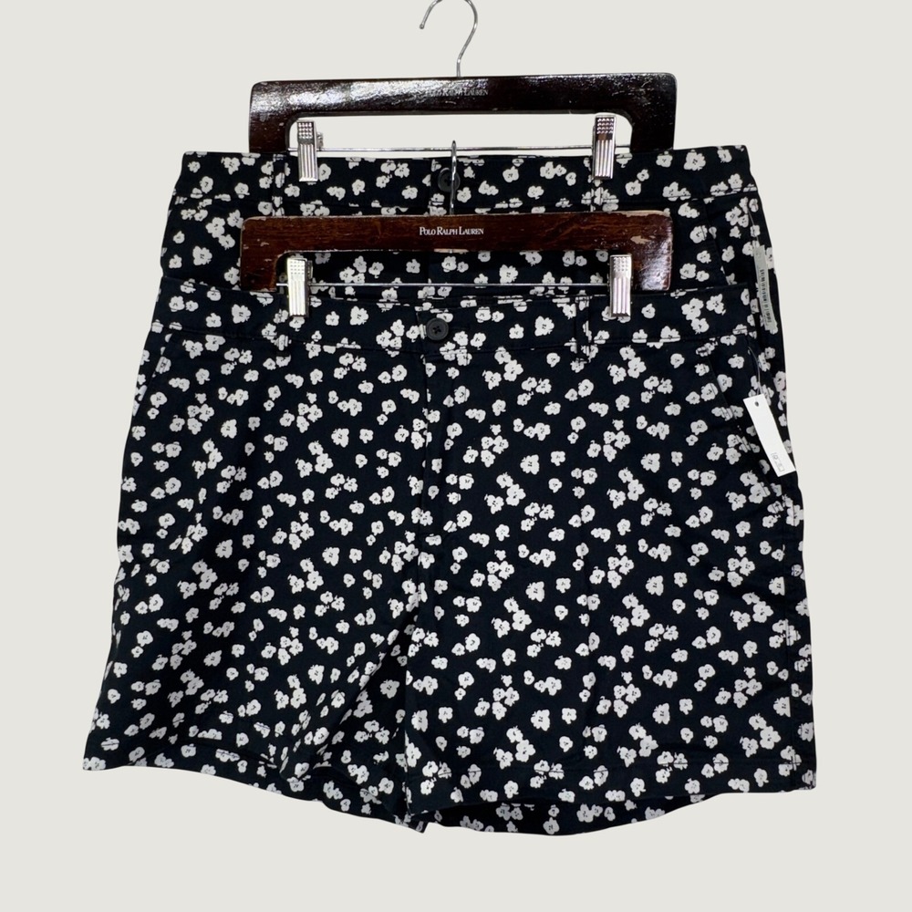 Amazon Essentials Chino Shorts 18 Black White Floral Summer Casual Lot‎ of 2 NEW
